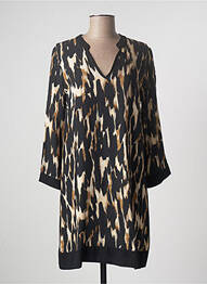 Robe mi-longue coupe fluide manches 3/4 noir LAUREN VIDAL femme
