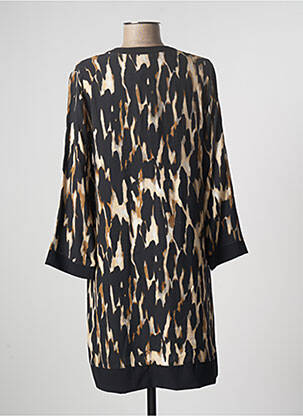 Robe mi-longue coupe fluide manches 3/4 noir LAUREN VIDAL femme