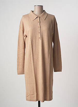 Robe mi-longue manches longues manches longues marron YERSE femme