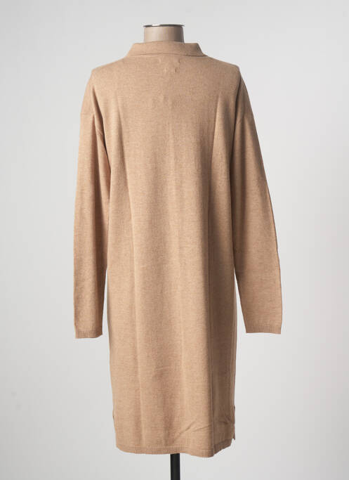 Robe mi-longue manches longues manches longues marron YERSE femme