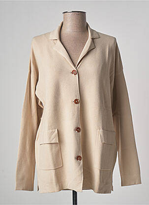 Gilet manches longues fermeture boutonnée sur le devant beige YERSE femme