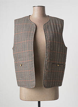 Gilet sans manche poches marron YERSE femme