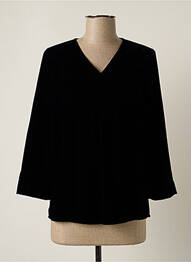 Top coupe fluide manches longues noir TOUPY femme