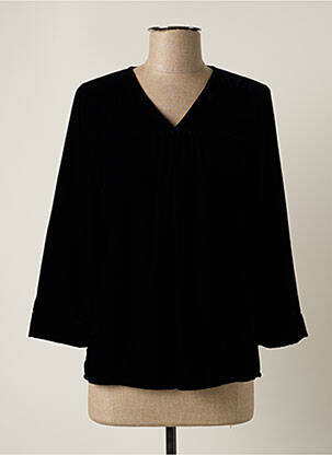 Top coupe fluide manches longues noir TOUPY femme