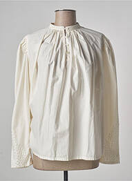 Blouse poignets boutonnés avec fente manches longues beige V.DE.VINSTER femme