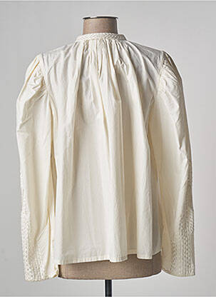 Blouse poignets boutonnés avec fente manches longues beige V.DE.VINSTER femme