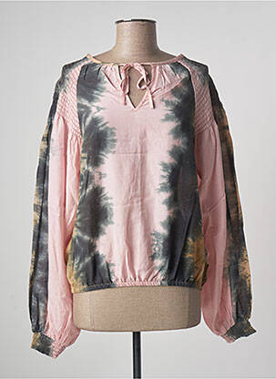 Blouse tissage popeline manches longues rose SUMMUM femme