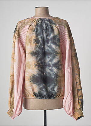 Blouse tissage popeline manches longues rose SUMMUM femme