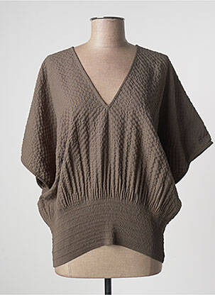 Top stretch manches courtes vert RABENS SALONER femme