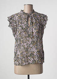 Blouse légère et transparente manches courtes violet SET femme