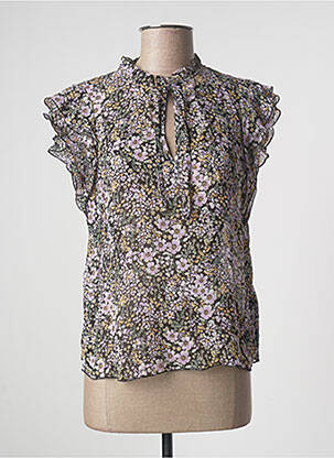 Blouse légère et transparente manches courtes violet SET femme