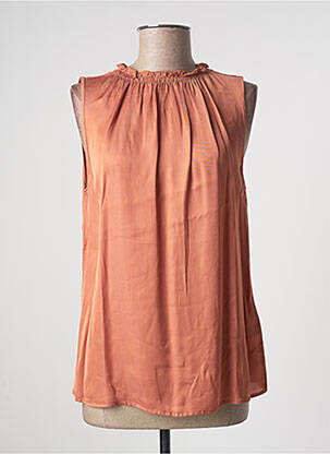 Top coupe fluide sans manche orange JEFF femme