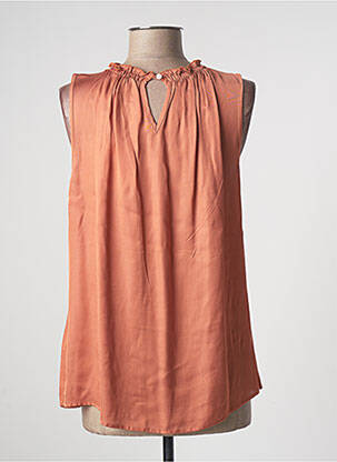 Top coupe fluide sans manche orange JEFF femme