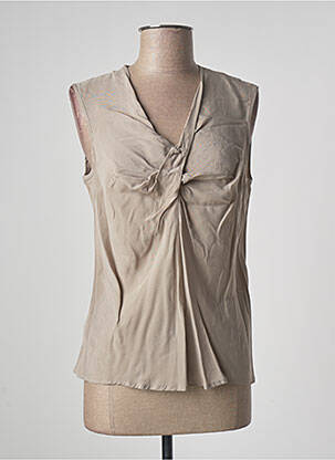 Top coupe fluide sans manche gris RABENS SALONER femme