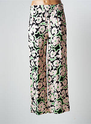 Pantalon large coupe fluide taille haute rose TOUPY femme