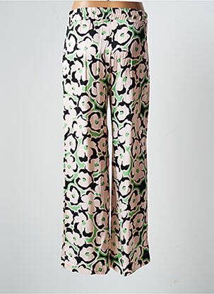 Pantalon large coupe fluide taille haute rose TOUPY femme