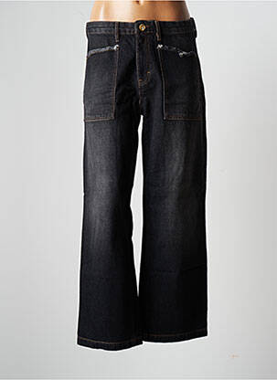 Jeans coupe large délavé taille haute noir HAPPY femme