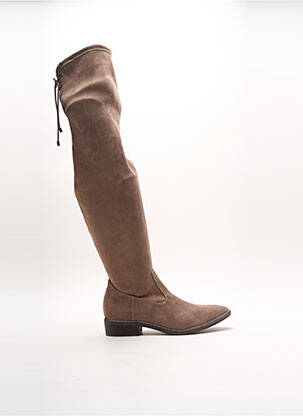 Cuissardes bout rond talon plat jusqu'à 3cm marron TAMARIS femme
