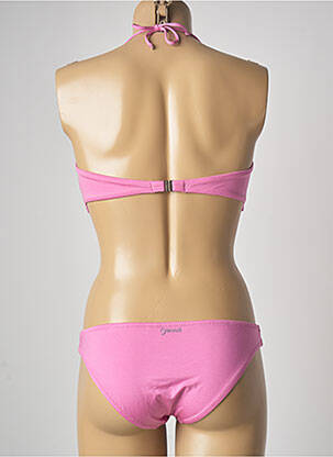 Maillot de bain 2 pièces stretch haut bandeau rose GENIUS femme