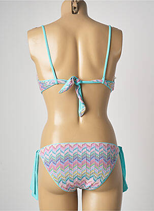 Maillot de bain 2 pièces stretch haut soutien-gorge avec mousse de rembourrage amovible rose GENIUS femme