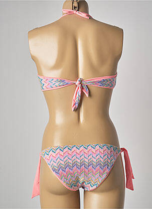 Maillot de bain 2 pièces stretch haut bandeau rose GENIUS femme