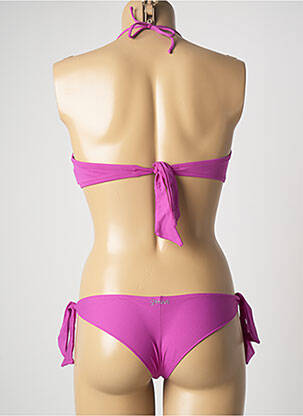 Maillot de bain 2 pièces stretch haut bandeau violet GENIUS femme