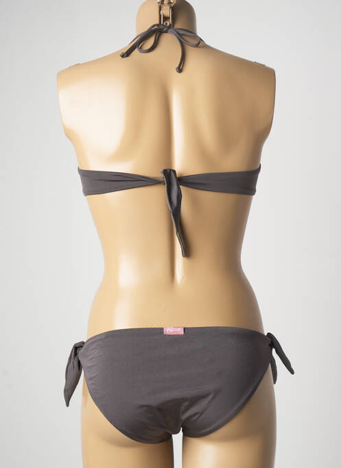 Maillot de bain 2 pièces haut bandeau haut bandeau gris KEDUA femme