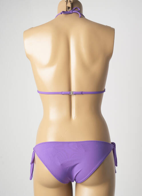 Maillot de bain 2 pièces stretch haut triangles violet GENIUS femme