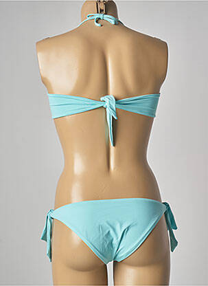Maillot de bain 2 pièces stretch haut bandeau bleu GENIUS femme
