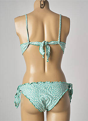 Maillot de bain 2 pièces stretch haut soutien-gorge moulé vert GENIUS femme