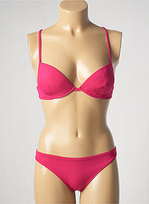 Maillot de bain 2 pièces stretch haut soutien-gorge avec mousse de rembourrage amovible rose GENIUS femme