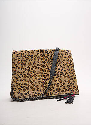 Sac fermeture zippée forme rectangulaire beige MINE DE RIEN femme
