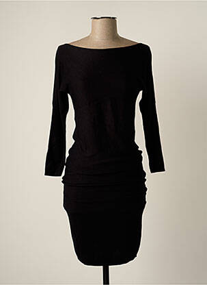 Robe mi-longue manches longues manches longues noir MINE DE RIEN femme