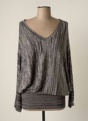 Robe courte manches longues manches longues gris MINE DE RIEN femme