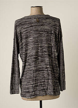 Pull tissage chiné manches longues gris MINE DE RIEN femme