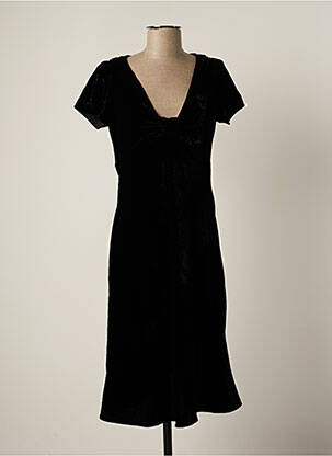Robe mi-longue manches courtes manches courtes noir MINE DE RIEN femme