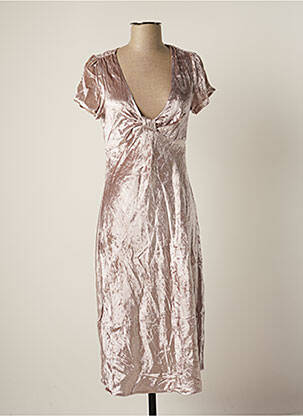 Robe mi-longue manches courtes manches courtes beige MINE DE RIEN femme