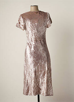 Robe mi-longue manches courtes manches courtes beige MINE DE RIEN femme