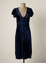 Robe mi-longue manches courtes manches courtes bleu MINE DE RIEN femme