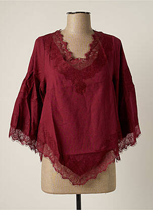 Top col v manches 3/4 violet BY SOPHIE femme