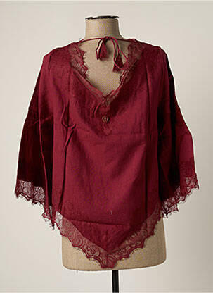 Top col v manches 3/4 violet BY SOPHIE femme