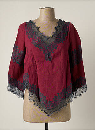 Top col v manches 3/4 violet BY SOPHIE femme