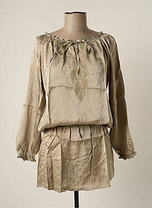 Tunique manches longues manches longues beige MINE DE RIEN femme