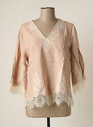 Blouse manches 3/4 manches 3/4 rose BY SOPHIE femme
