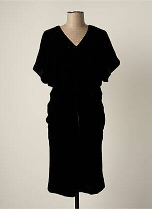 Robe mi-longue manches courtes manches courtes noir MINE DE RIEN femme