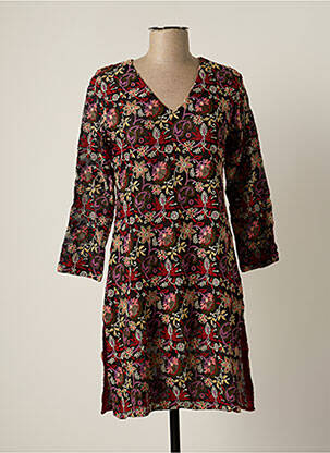 Robe mi-longue manches 3/4 manches 3/4 rouge BY SOPHIE femme