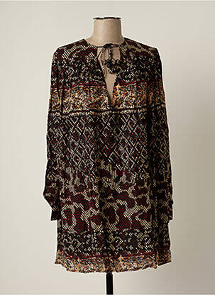 Robe courte manches longues manches longues noir BY SOPHIE femme