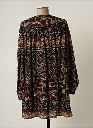 Robe courte coupe fluide manches longues noir BY SOPHIE femme