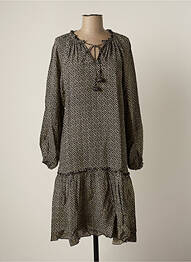 Robe mi-longue manches longues manches longues noir BY SOPHIE femme