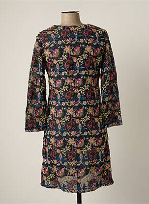Robe mi-longue manches 3/4 manches 3/4 bleu BY SOPHIE femme